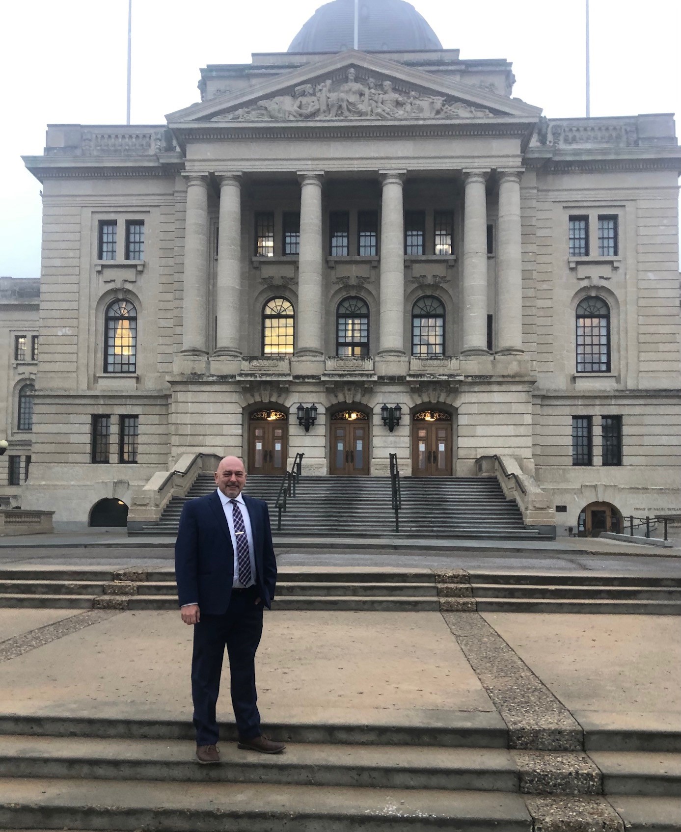 In front of the Legislative Building